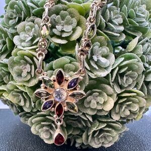 Sterling semi precious gemstone necklace